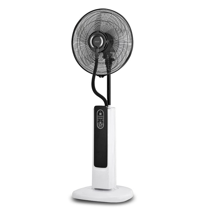 Ventilátor, Muhler, Vízköd, LED panel, 16 hüvelykes, Fekete