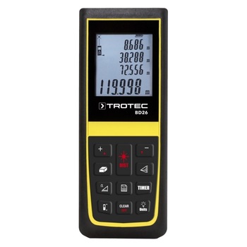 Telemetru Trotec BD26, Masurari rapide, precise ale distantelor, suprafetelor, volumelor, Taste directe soft-touch, Display, Temporizator Telemetru Trotec BD26, Masurari rapide, precise ale distantelor, suprafetelor, volumelor, Taste directe soft-touch, Display, Temporizator