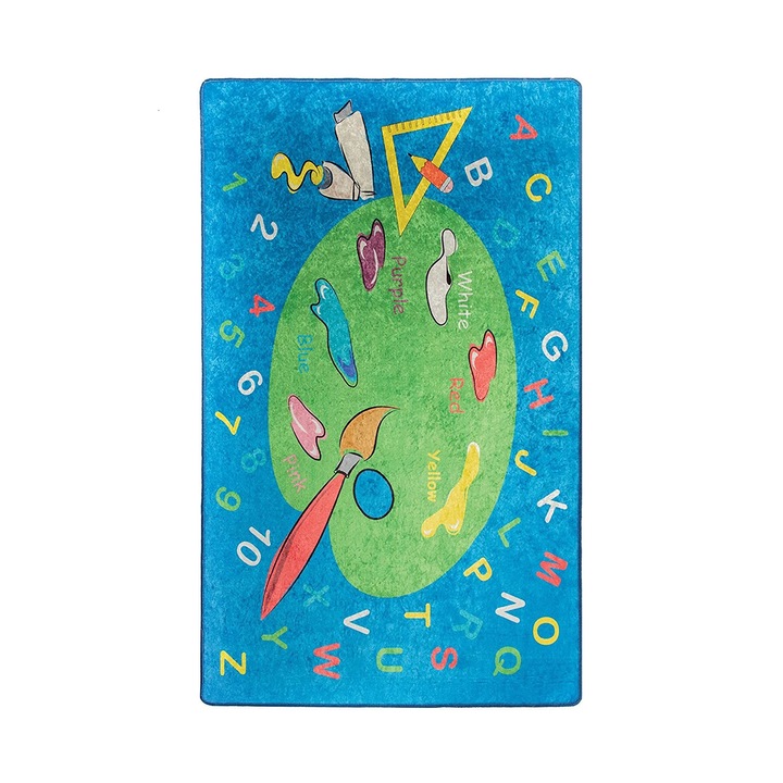 Covor pentru copii Coloring, Albastru, 100 x160 cm