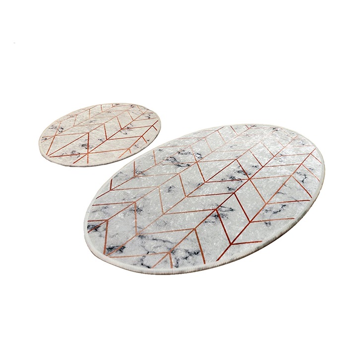 Set 2 covorase de baie Morea, Multicolor, 60 x 100/ 50 x 60 cm