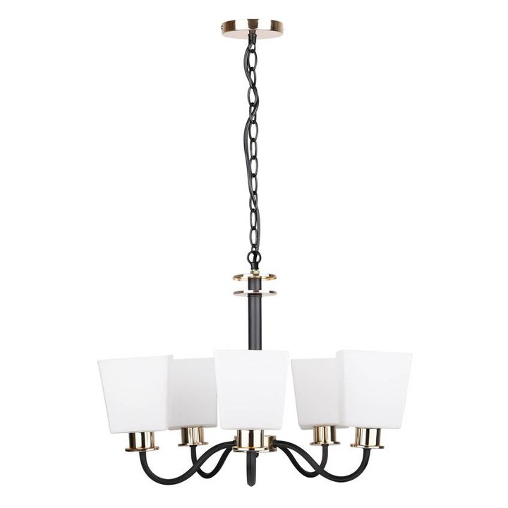 Полилей Candellux Shubeеrt, 5x40W E27, Черен/Бял