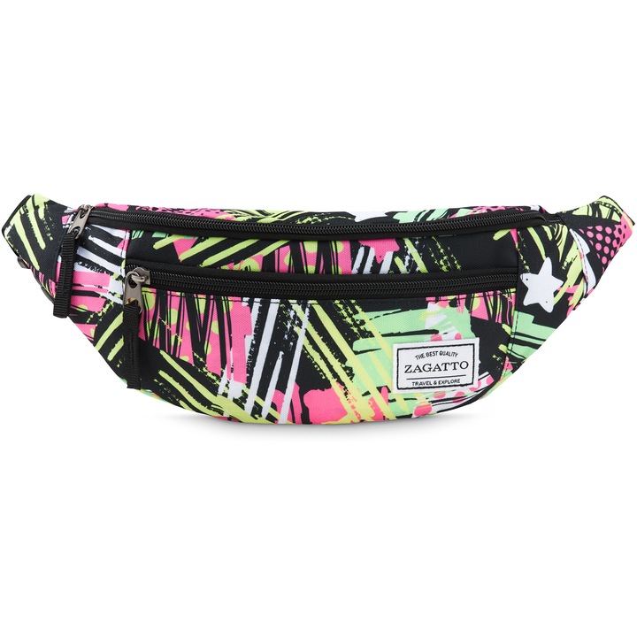 Borseta sportiv, colorata, pentru femei, Poliester/Nylon, 12x33x7 cm, Zagatto ZG798