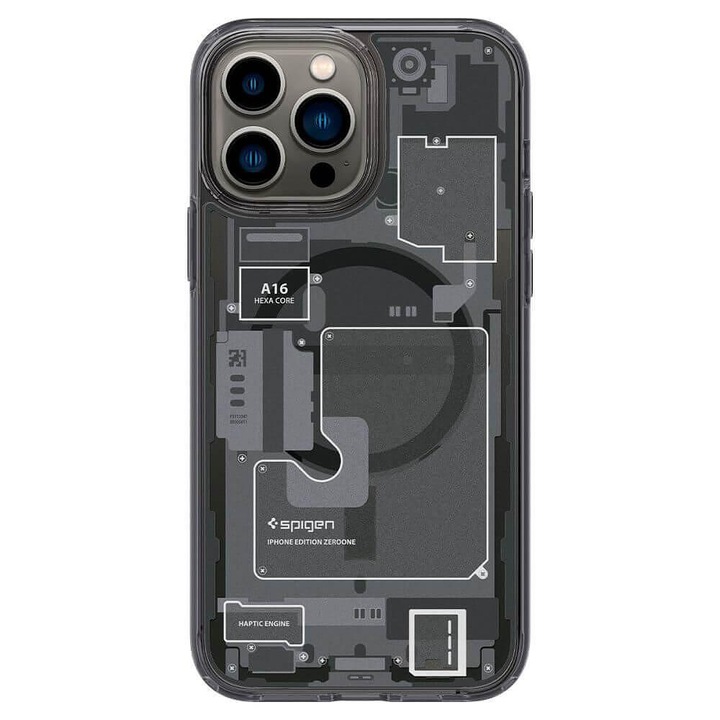 Magsafe Калъф за iPhone 13 Pro Max, SPIGEN Zero One Ultra Hybrid Case, Черен