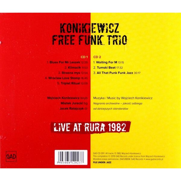 Wojciech konikiewicz free funk trio live at rura 1982 2cd emag ro