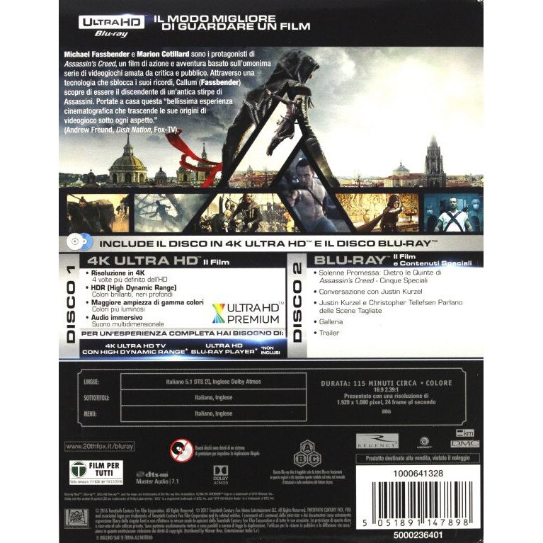 Assassin's Creed: Codul asasinului [Blu-Ray 4K]+[Blu-Ray] - eMAG.ro