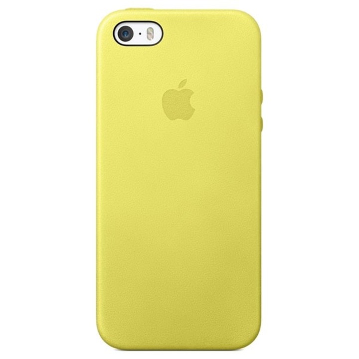 Husa de protectie Apple pentru iPhone 5/5S/SE, Piele, Yellow