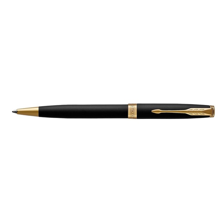 PARKER ROYAL Sonnet golyóstoll matt fekete arany klipsz 1931507+notesz+dob