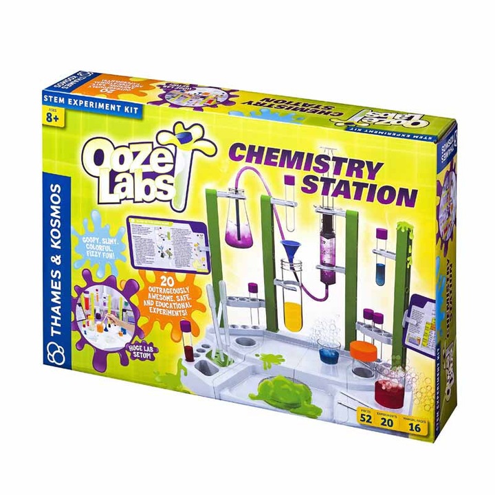 Образователна играчка Thames & Kosmos, За химическа лаборатория, 52 части, 20 експеримента