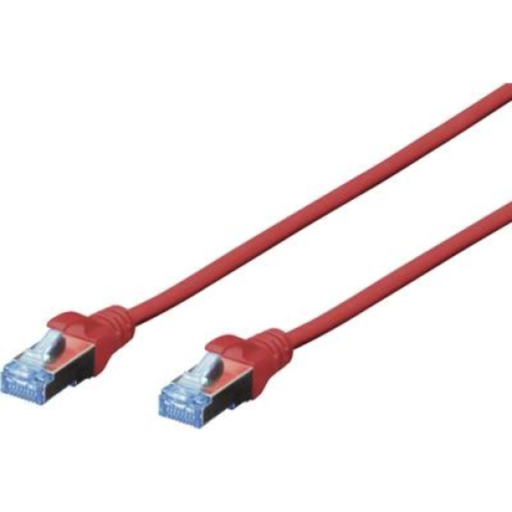 Кабел за мрежова връзка RJ45 CAT 5e SF/UTP 1x RJ45 щепсел - 1x RJ45 щепсел 5 m Червен UL сертифициран (DK-1531-050/R)