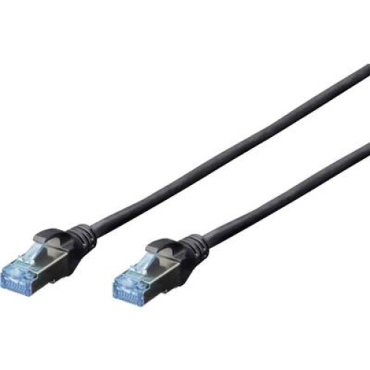 Пач кабел Digitus 972145 (DK-1531-030/BL), LAN, CAT 5e SF/UTP (1x RJ45 щепсел - 1x RJ45 щепсел) 3 m Черен