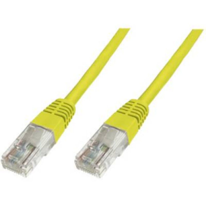 RJ45 Кабел за мрежова връзка CAT 5e U/UTP 1x RJ45 щепсел - 1x RJ45 щепсел 3 m Жълт UL сертифициран (DK-1511-030/Y)