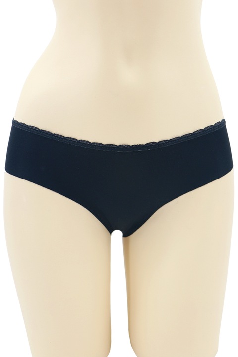 Chiloti clasici cu broderie 3KT616negru 82604, Negru