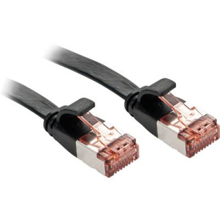 RJ45 Кабел за мрежова връзка CAT 6 U/UTP 1.00 m Черен с протектор LINDY (47571)