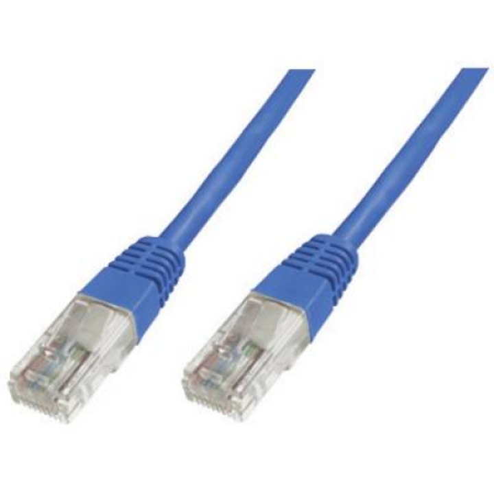 RJ45 Кабел за мрежова връзка CAT 5e U/UTP 1x RJ45 щепсел - 1x RJ45 щепсел 5 m син UL сертифициран (DK-1511-050/B)