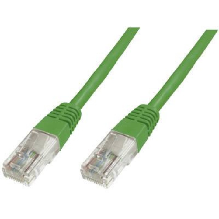 RJ45 Кабел за мрежова връзка CAT 5e U/UTP 1x RJ45 щепсел - 1x RJ45 щепсел 10 m Зелен UL сертифициран (DK-1511-100/G)