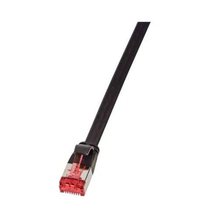 RJ45 Hálózat Csatlakozókábel CAT 6 U/FTP 25.00 cm Fekete Aranyozatt érintkező LogiLink (CF2013S)