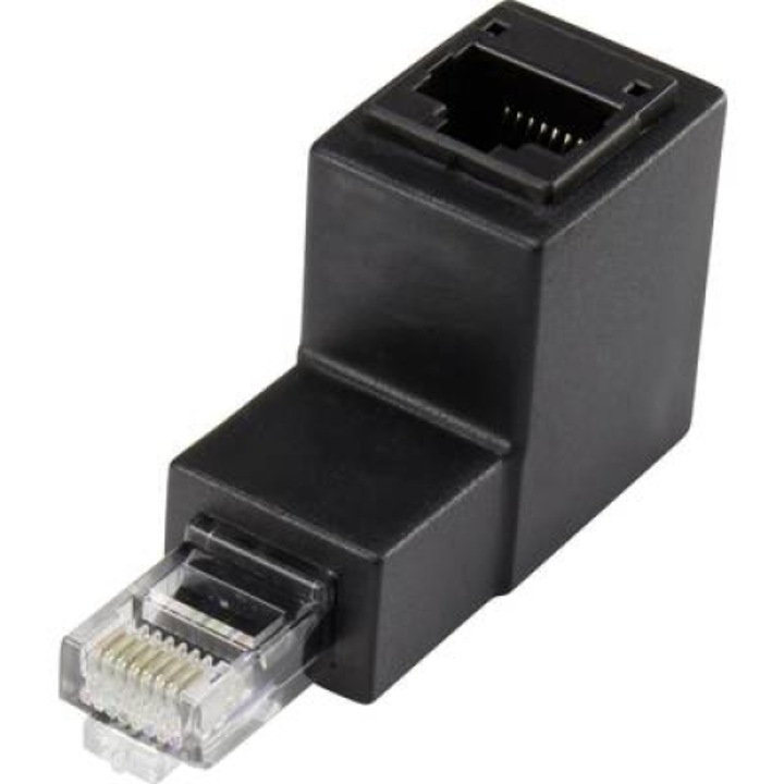 CAT5e RJ45-адаптер, огънат надолу на 90°, Renkforce (RF-4087416)