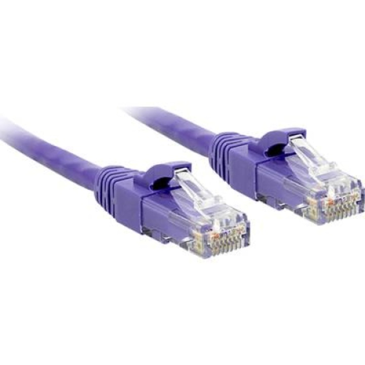 Cablu de conectare la retea, Lindy, RJ45 CAT 6 U/UTP, 5m, Mov