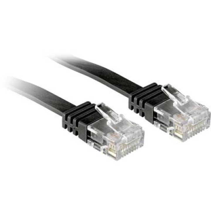 RJ45 Кабел за мрежова връзка CAT 6 U/UTP 30,00 см черен с протектор LINDY (47520)
