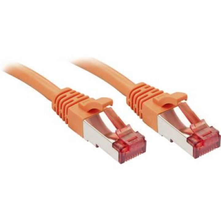 RJ45 кабел за мрежова връзка CAT 6 S/FTP 0.50 m оранжев с протектор LINDY (47806)