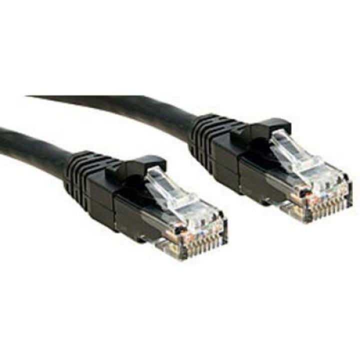 RJ45 Кабел за мрежова връзка CAT 6 U/UTP 1.00 m Черен с протектор LINDY (45432)