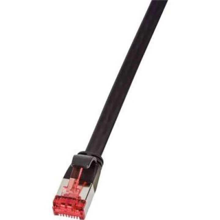 Cablu de conectare la retea, Logilink, RJ45 CAT 6 U/FTP, 0.50m, Negru