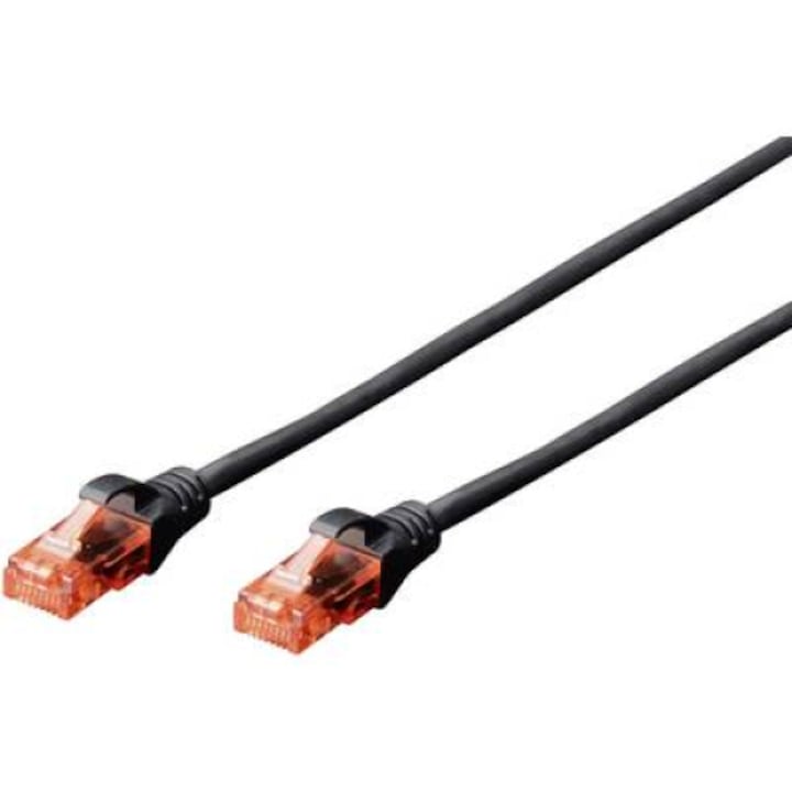 RJ45 Кабел за мрежова връзка CAT 6 U/UTP 2,00 m Черна усукана двойка Digitus (DK-1612-020/BL)