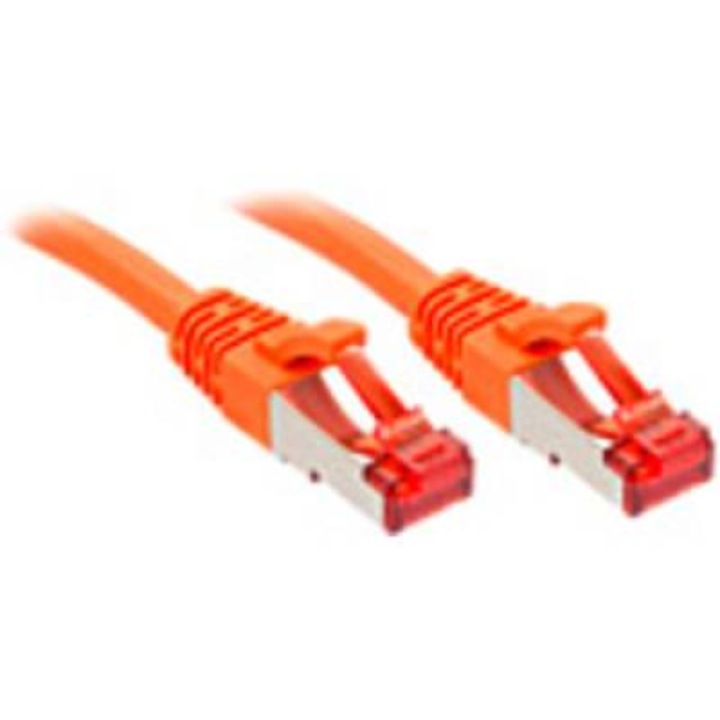 Кабел за мрежова връзка, Lindy, RJ45 CAT 6 S/FTP, 0.30m, оранжев