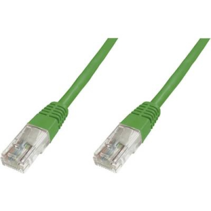 RJ45 Кабел за мрежова връзка CAT 6 U/UTP 1x RJ45 щепсел - 1x RJ45 щепсел 1 m Зелен UL сертифициран Digitus (DK-1617-010/G)