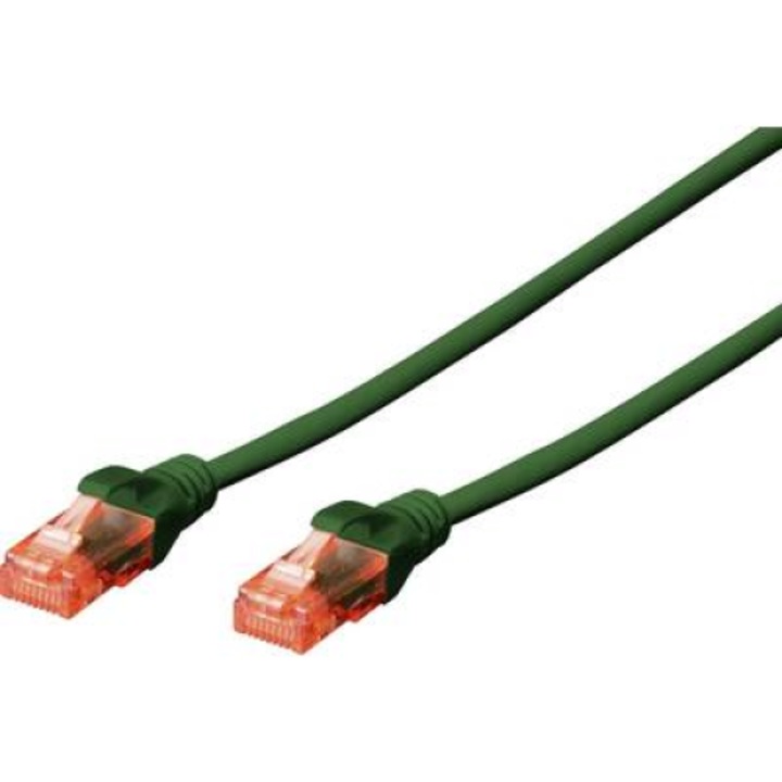 Кабел за мрежова връзка RJ45 CAT 6 U/UTP 1x RJ45 щепсел - 1x RJ45 щепсел 3 m Зелен UL сертифициран Digitus (DK-1617-030/G)