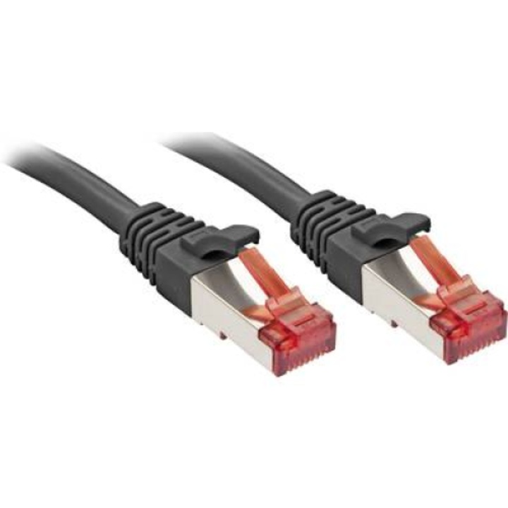 RJ45 Кабел за мрежова връзка CAT 6 S/FTP 7.50 m черен с протектор LINDY (47782)