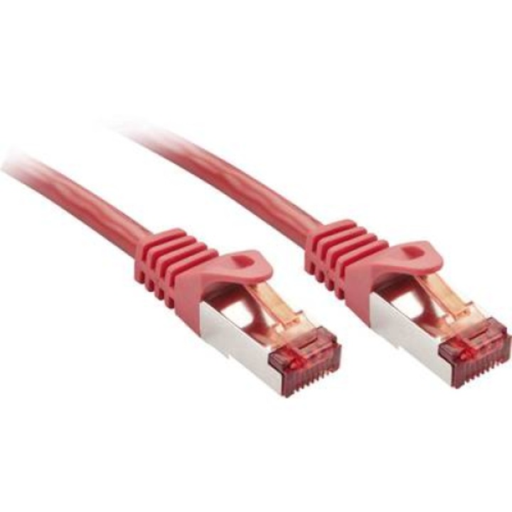 Кабел за мрежова връзка, Lindy, RJ45, 1m, Червен