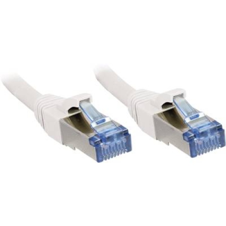 RJ45 Кабел за мрежова връзка CAT 6A S/FTP 0.50 m Бял с протектор LINDY (47191)