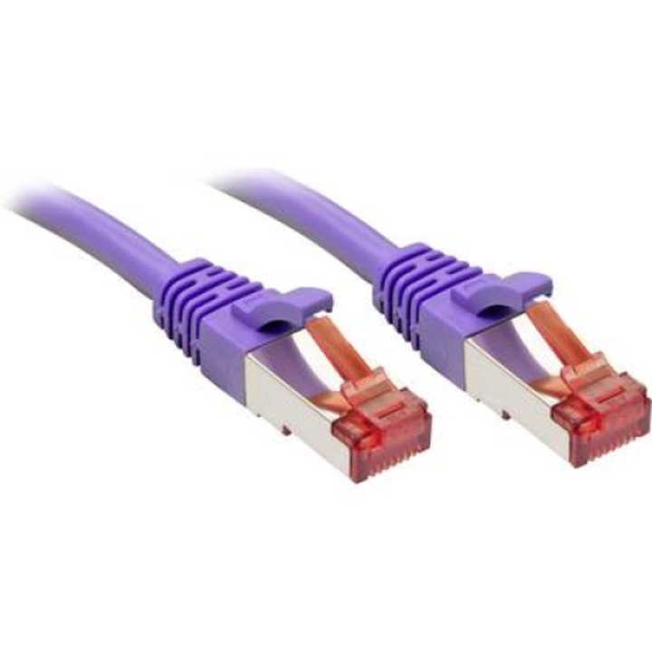 RJ45 кабел за мрежова връзка CAT 6 S/FTP 30.00 cm виола с протектор LINDY (47820)