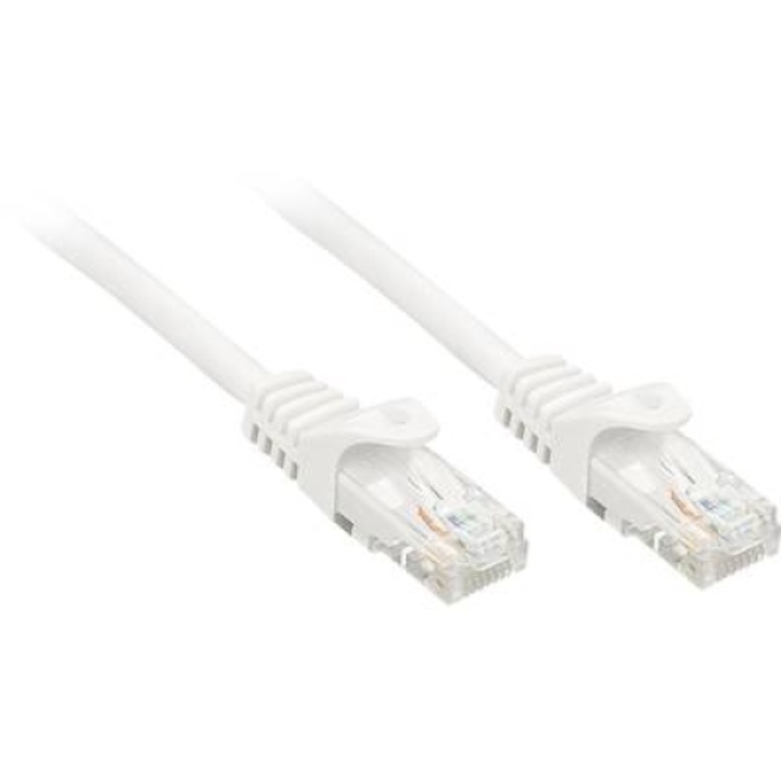 Кабел за мрежова връзка, Lindy, RJ45 CAT 6 U/UTP, 0.50m, Бял