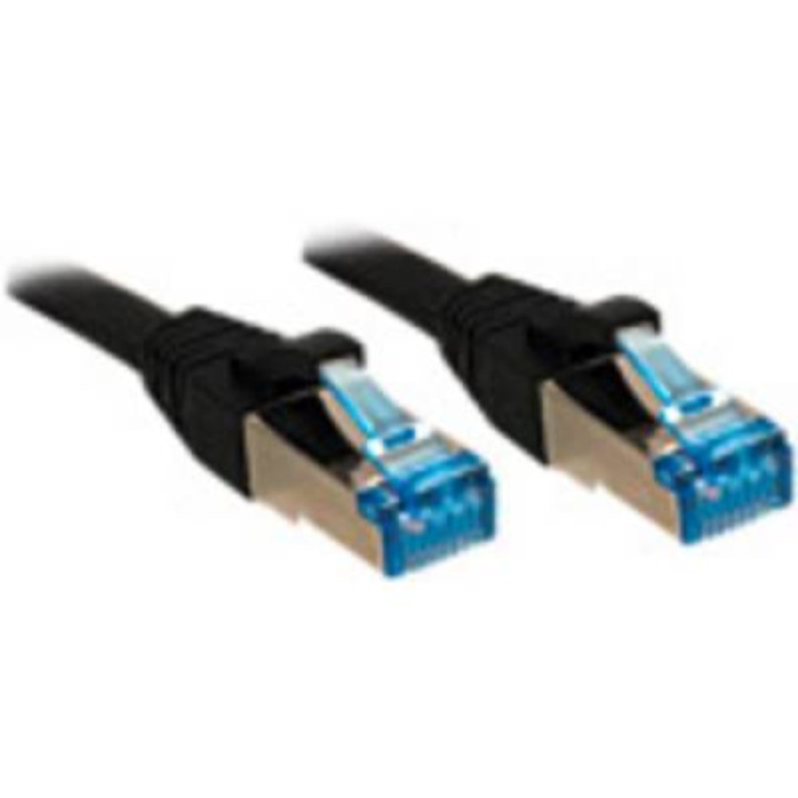 RJ45 Кабел за мрежова връзка CAT 6A S/FTP 0.30 m Черен LINDY (47175)