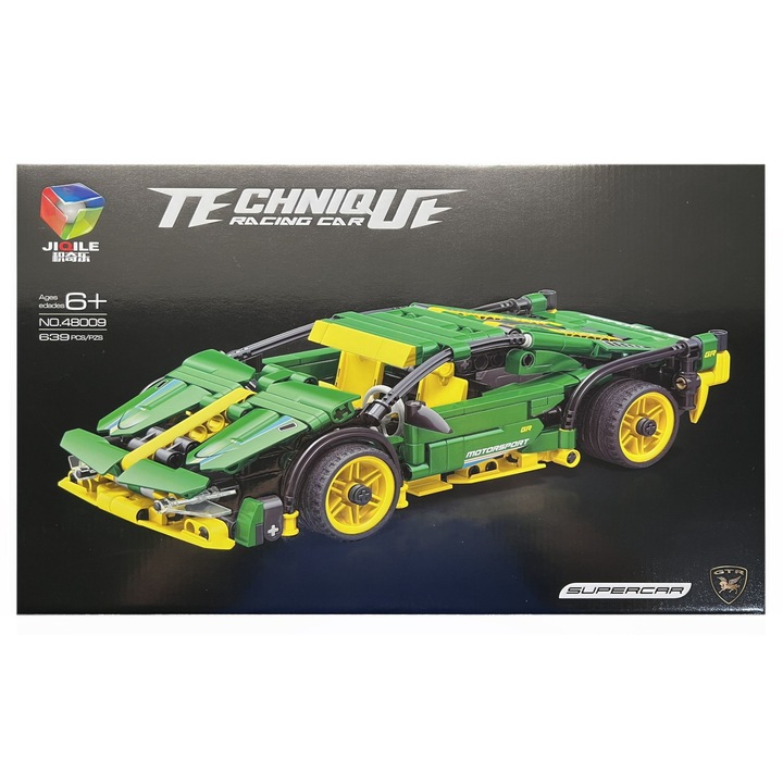 OEM Technique Supercar Építőkészlet, Versenyautó, 639 db, zöld