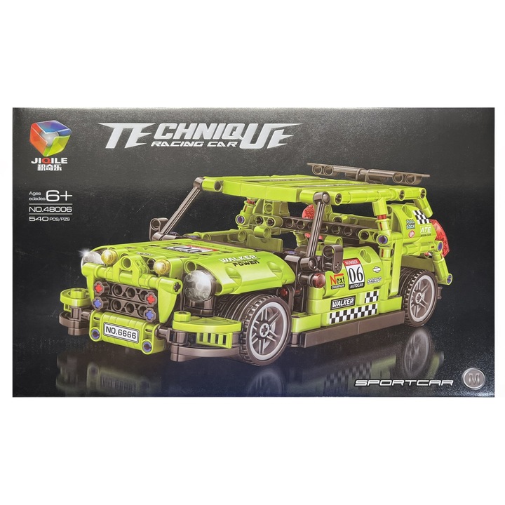 OEM Technique Sportcar Építőkészlet, Versenyautó, 540 db, lime