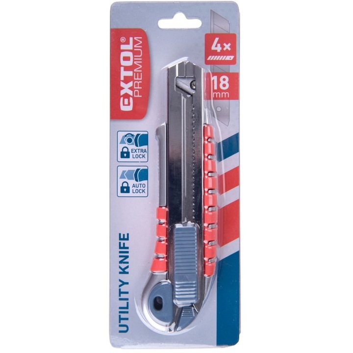 Cutter metalic Extol Premium, 18 mm, auto-blocare