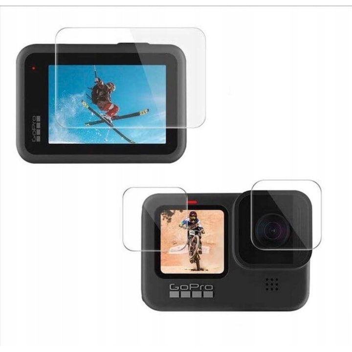 Lentile securizate, Telesin, sticla de ecran LCD pentru GoPro Hero 9 10 11 Black, Transparent