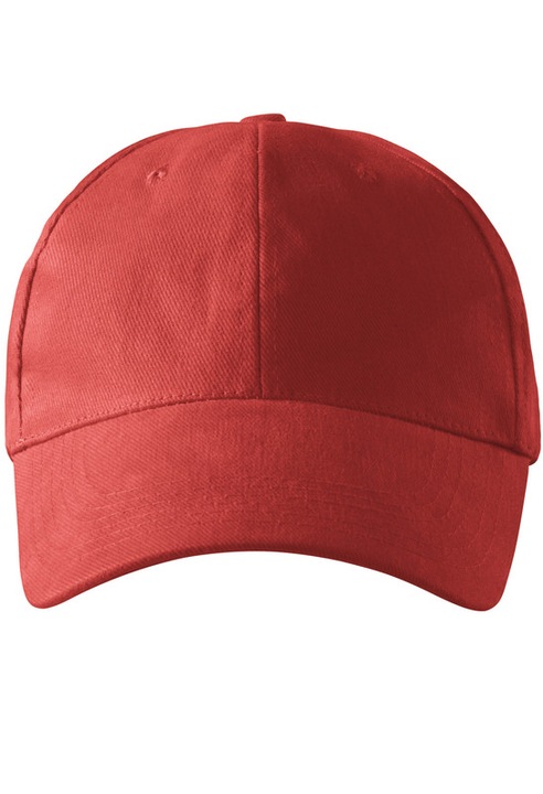 Sapca unisex, 100% Bumbac, Cozoroc cusut si usor curbat, Gauri de ventilatie cusute, Banda absorbanta a transpiratiei, Reglabila prin catarama, Rosu inchis