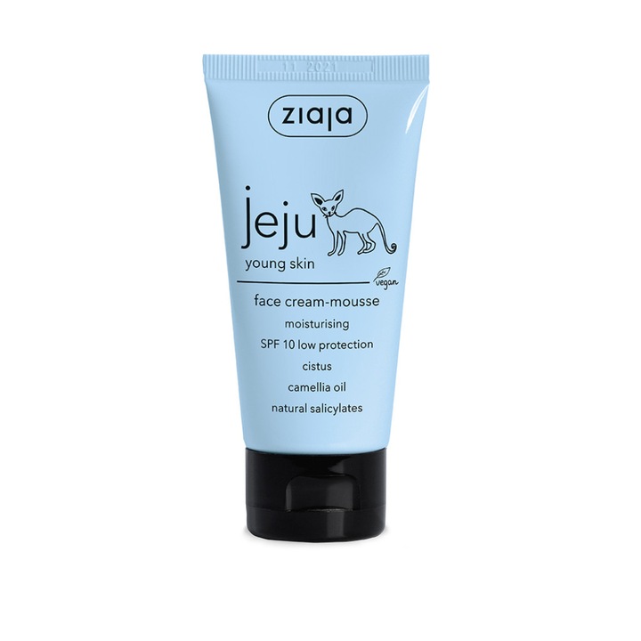 ZIAJA, Crema Mousse Hidratanta pentru Fata Jeju Blue Young Skin 50ml