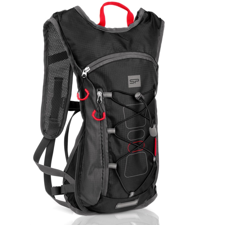 Rucsac pentru biciclete, Spokey FUJI, poliester, negru/rosu, 5L