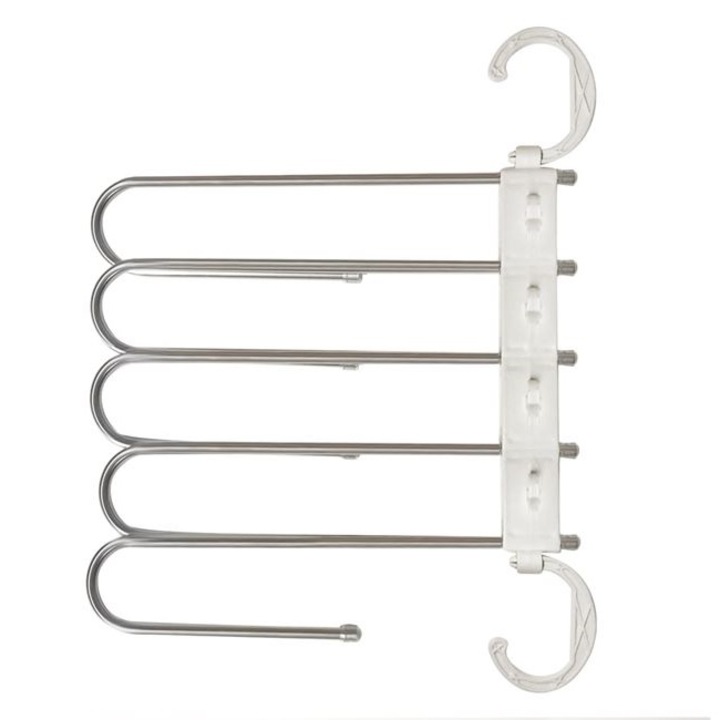 Umeras metalic pentru pantaloni cu prindere verticala sau orizontala, Silver-alb