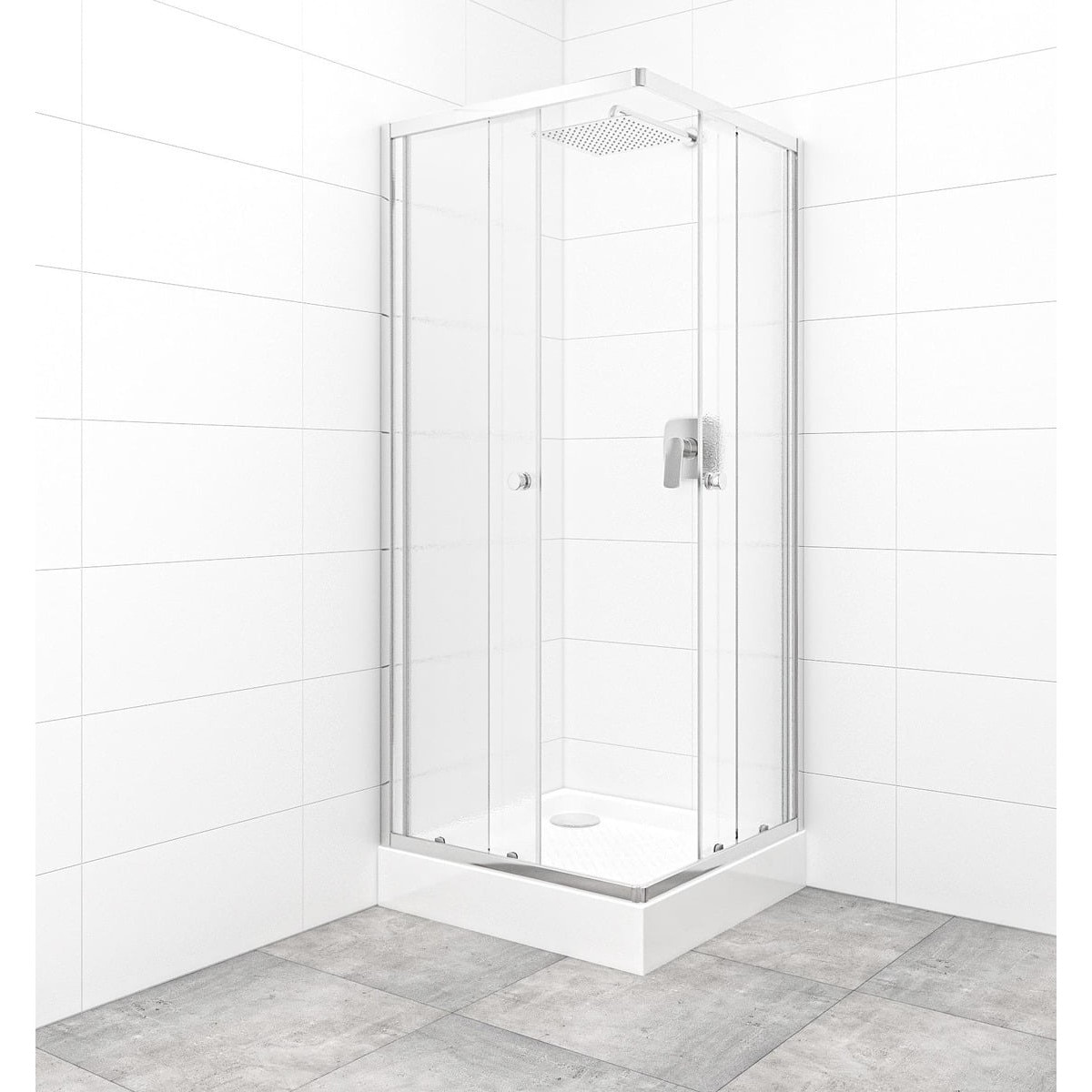 Квадратна душ кабина 80x80x185 cm Multi Basic гланц хром SIKOMUQ80CRCH ...