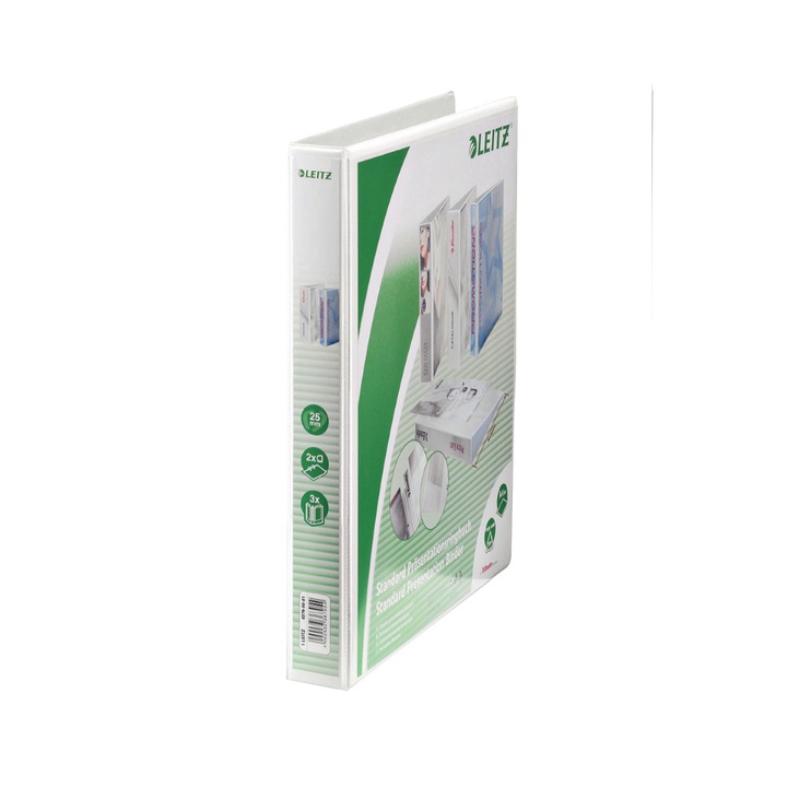 Механичен класьор Leitz Panorama A4 Maxi, 2DR механизъм, 25 мм пръстен, Бял