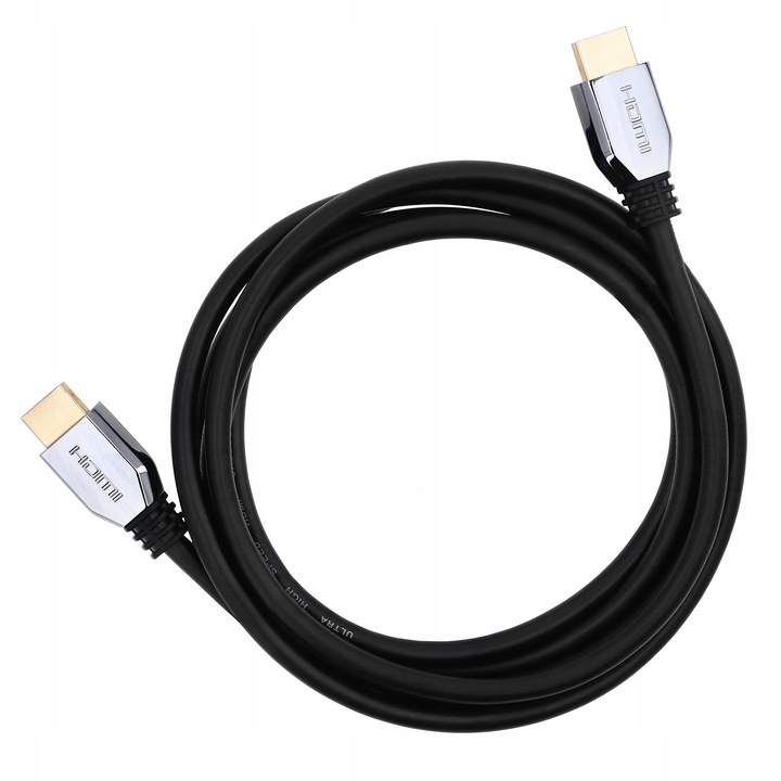 HDMI 2.1 kábel, PAWONIK, 3m, UHD, 8K, 4K/120Hz, Super Hi-Vision, fekete