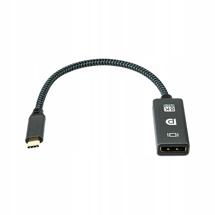 Adapter USB-C la DisplayPort, PAWONIK, 8K UHD, negru