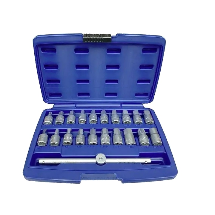 Trusa tubulare pentru buson baie ulei, 21 piese, Asta