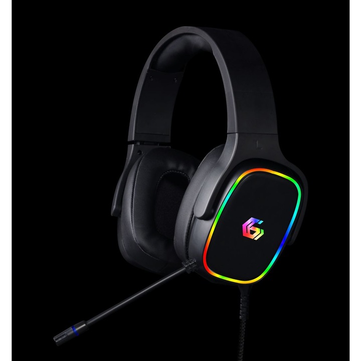 Gembird USB 7.1 Surround Gaming Headset with RGB Black (GHS-SANPO-S300)